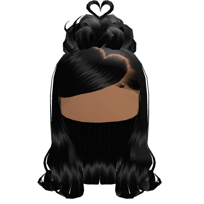 ☆ Heart swoop half up bun in black