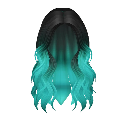 Lush Wavy Hair (Black and Teal Ombre)