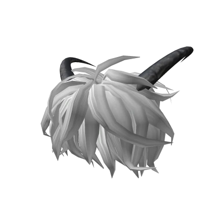 White Meshy Hair With Horn