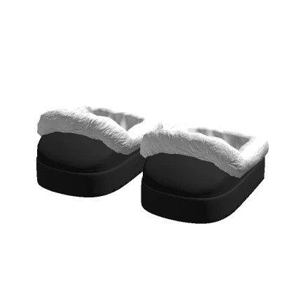 Cosy Black Fluffy Slippers