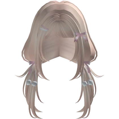 ♡ Kawaii beige soft winter low pigtails