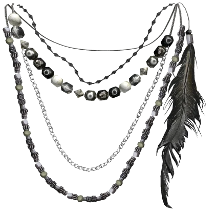 1.0 Feather Antique Archival Bead Necklace