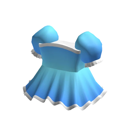 Blue Puffy Baby Doll Dress