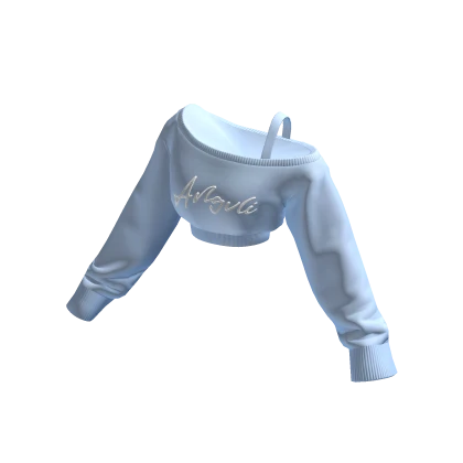 Blue Angvli Cropped Off Shoulder Shirt