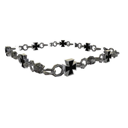 skull chopper cross sterling bracelet 1.0