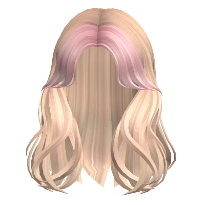 Layered Curtain Bangs in Blonde & Pink