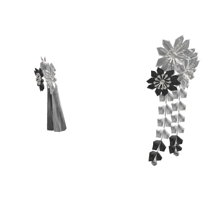 🌸 Black White Japanese Kanzashi Hairpins