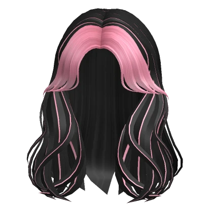 Layered Curtain Bangs in Pink & Black