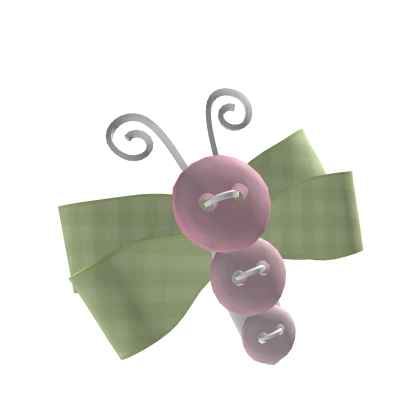 igari Green and pink ribbon button butterfly 