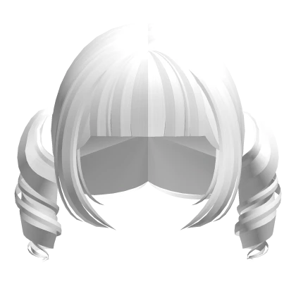 ♡ :  baby curly small pigtails in white