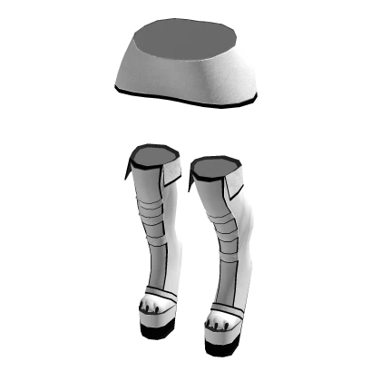 White Cyber Paw Heel Boot Bottom