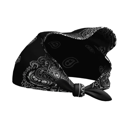 Bandana Black Paisley Durag Tied Headscarf Y2K