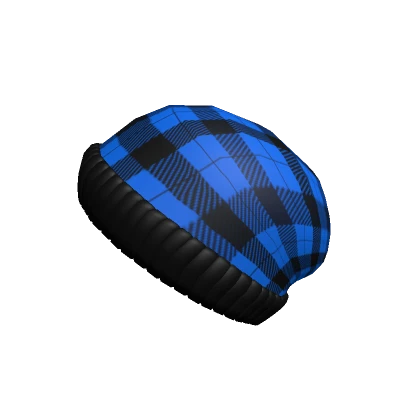 Blue Flannel Beanie