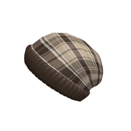 Brown Flannel Beanie