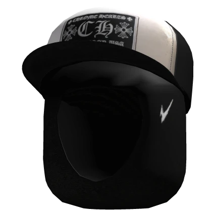 Tilted Black YN Chrome Fitted Cap Shiesty Mask