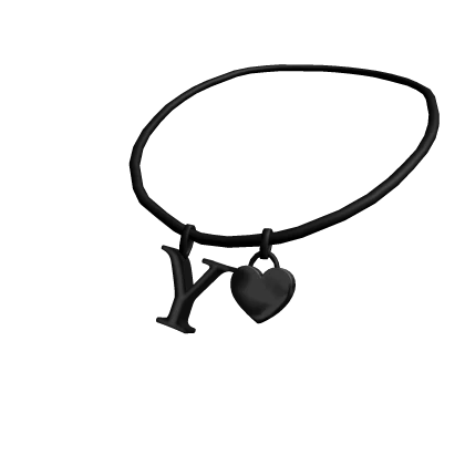 3.0 Initial Necklace: Y (Black)