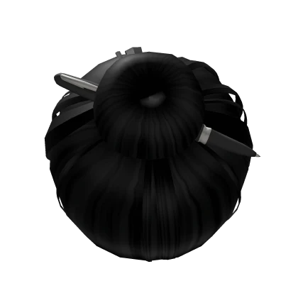 Black 2000s Chic Sleek Office Siren Pen Bun
