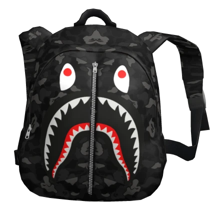 Backpack Black BAPE Shark Face One Strap Y2K 3.0
