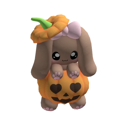 ♡ halloween shy bunny pumpkin plushie (holdable)