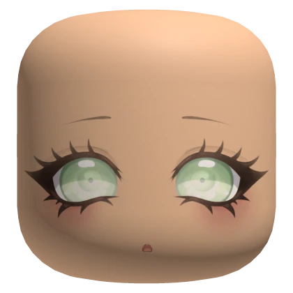 Cute Pretty Chibi Doll Face with Green Eyes 