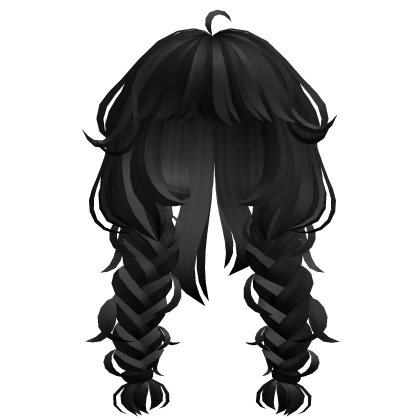 Wolf Cut Messy Braids in Black