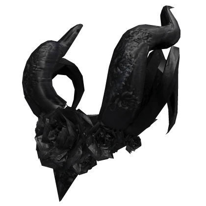 Gothic Black Rose Horn Diadem