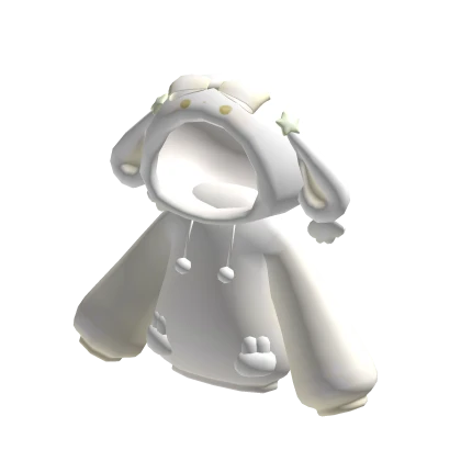 soft fluffy angel bunni hoodie white ♡