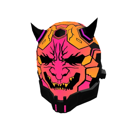 Cyberpunk Oni Helmet - Sunset