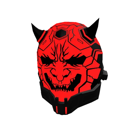 Cyberpunk Oni Helmet - Red