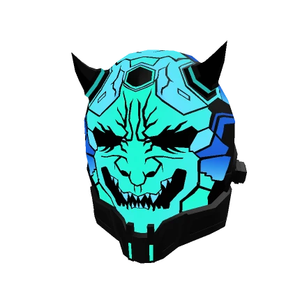 Cyberpunk Oni Helmet - Ice