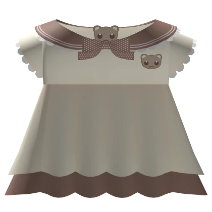 ♡ cute ruffled brown bear dress