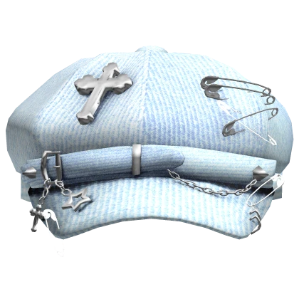 Pierced Y2K Punk Cap (Light Blue)