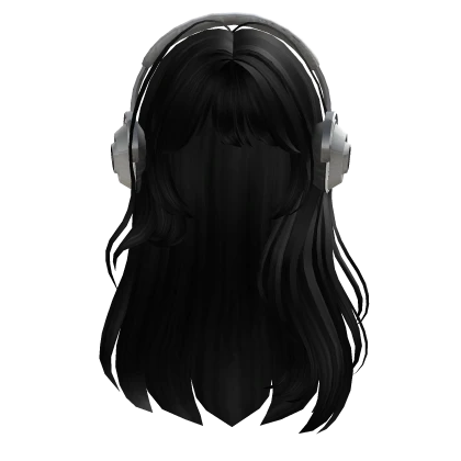Hair Straight with Headphones Black
