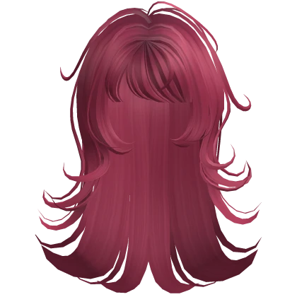 ♡ Messy Long Emo Wolfcut in Hot Pink