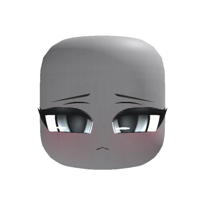 Animated Kawaii Chibi Sad Face - Grey