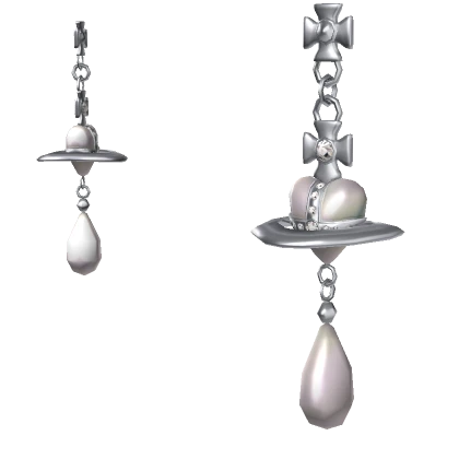 Luxury Silver Pearl Drop Earrings 