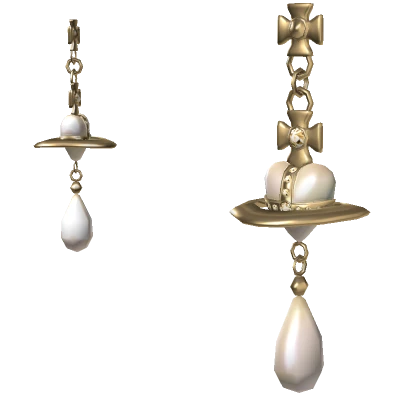 Luxury Gold Pearl Drop Earrings 