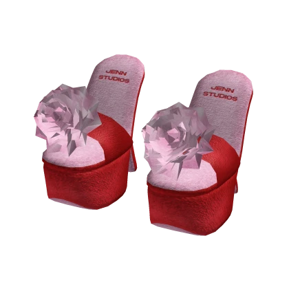 Platform Flower Heels Red | PEONY