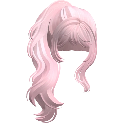 Wavy High Side Messy Ponytail (Light Pink)