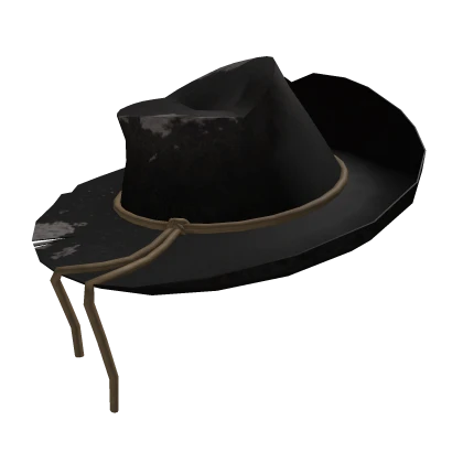 Black Worn Old-West Cowboy Hat