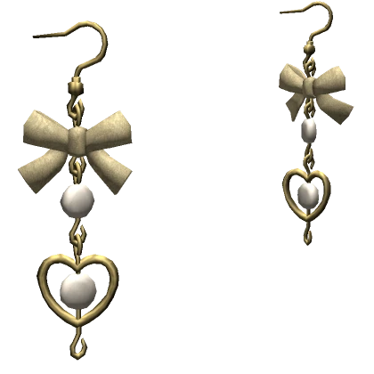 Y2K Cyber Heartache Earrings in Gold