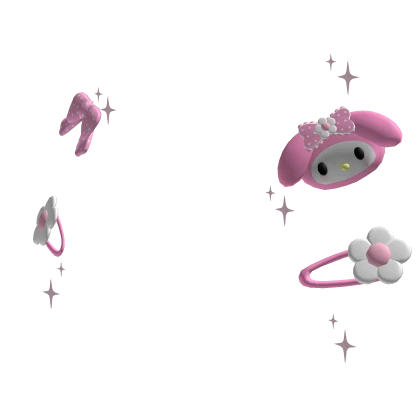 Cute Melody and Bow Pink  Hairclips