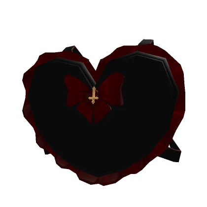 Adorable Red And Black Heart Backpack