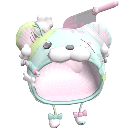  ♡ kawaii stitch pastel zombie plush bear hood