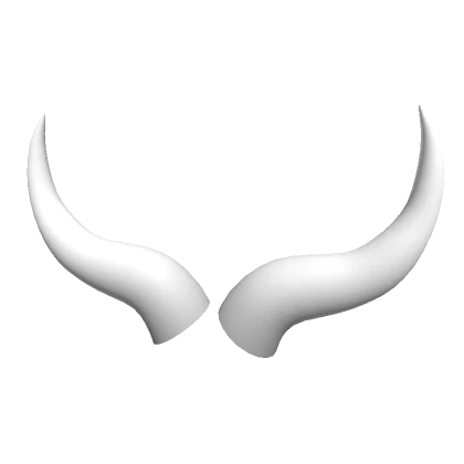 White Curved Horns