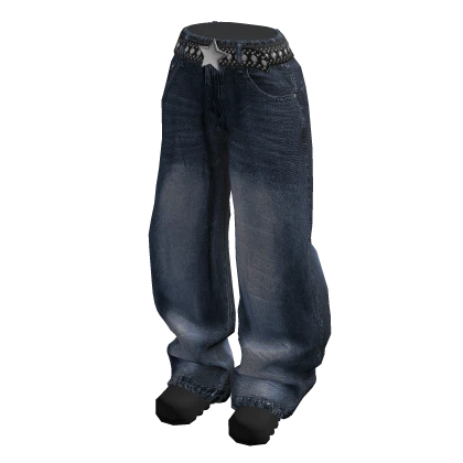 Deep Blue Baggy Jeans