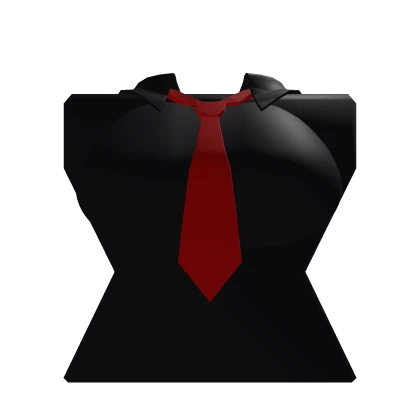 R6 Women's Black Shirt w/ Red Neck Tie