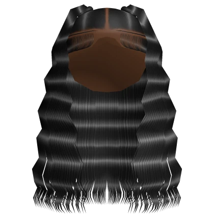 Black Crimped Half Up Half Down Pigtails