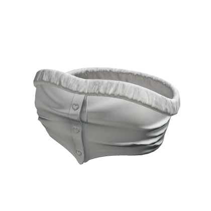 Cropped Fur Trim Top - White