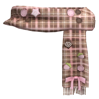 ♡ Igari Winter Neapolitan Strawberry Button Scarf